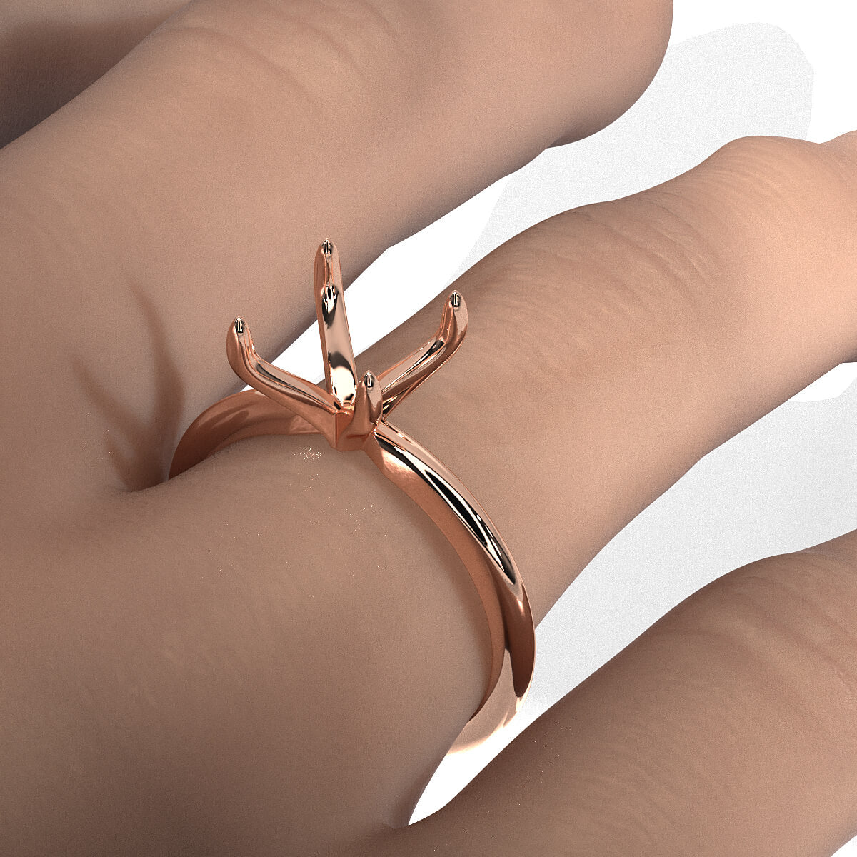 3g Claw Prong Set Solitaire Semi Mount Engagement Ring 2.2mm